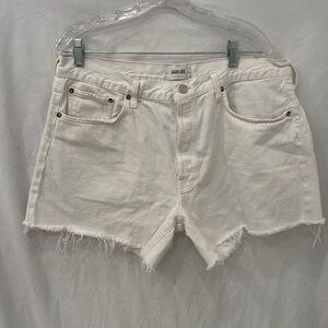 Agolde 'Parker' White Long Denim Shorts Size 33 Parker long